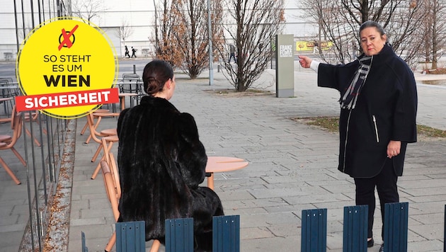 Johanna H. (25) with her mother Carola H. (57) at the scene of the crime (Bild: Krone KREATIV/Bissuti)