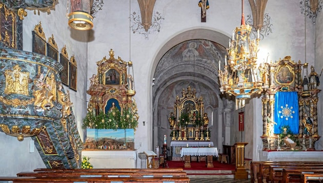 The interior of the church bears witness to centuries of history. The frescoes and furnishings have been changed over the years. (Bild: Arbeiter Dieter)