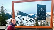 Urlauberin Betina genoss am Donnerstag das wohl ungewöhnlichste Public Viewing der Ski-WM.
