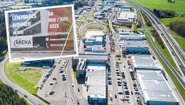 The Arena shopping center in Fohnsdorf has particularly damaged the Judenburg city center. Now the operators want to add apartments. (Bild: Krone KREATIV/zVg)