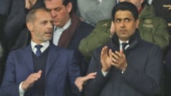 UEFA-Boss Aleksander Ceferin und Nasser Al-Khelaifi (Bild: AFP or Licensors)