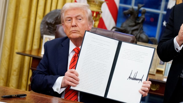 Trump hat seit Amtsantritt Dutzende Dekrete signiert. (Bild: Andrew Harnik/Getty Images/AFP)