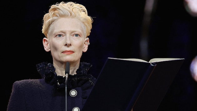 Oscar winner Tilda Swinton also used her acceptance speech to make a fiery political speech. (Bild: APA/AFP/Ronny HARTMANN)