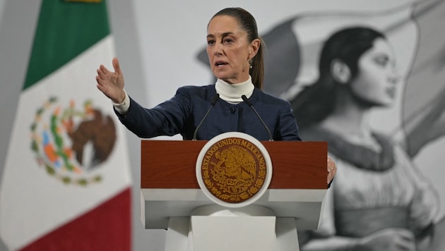 Sheinbaum called on Google to "review the US government's decree and the international standards for naming the Gulf of Mexico". (Bild: APA/AFP/Yuri CORTEZ)