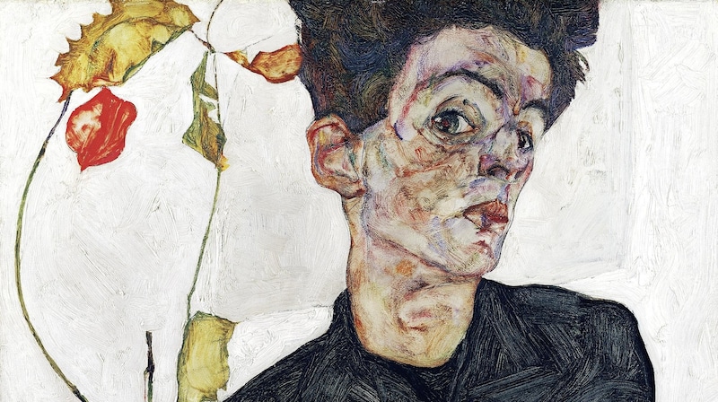 Selbstbildnis von Egon Schiele, 1912, im Bestand vom Leopold Museum (Bild: Leopold Museum, Wien, Inv. 454)