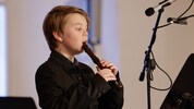 Niklas Plasse aus Salzburg  tritt in der Solowertung Blockflöte an.
