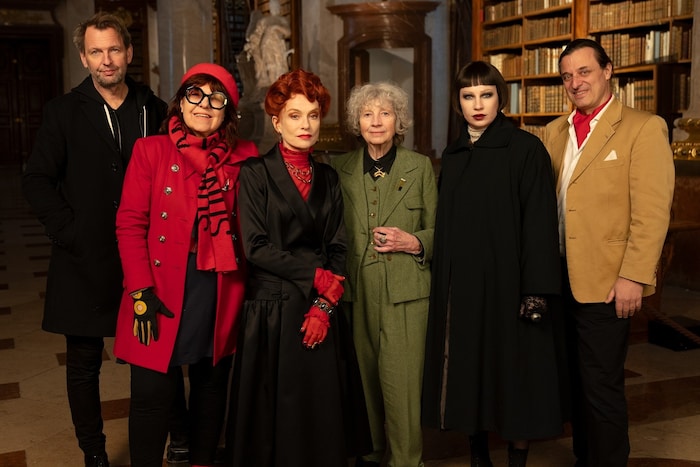 f.l.t.r.: Martin Gschlacht (DoP), Bady Minck (producer), Isabelle Huppert, Ulrike Ottinger ...