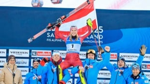 Katharina Liensberger holt die Bronzene im WM-Slalom! (Bild: Birbaumer Christof)