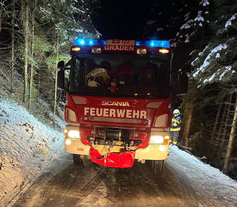 Die Freiwillige Feuerwehr Graden war mit neun Kräften im Einsatz. (Bild: FF Graden)