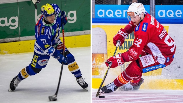 Crucial games await VSV (John Hughes, left) and KAC (Clemens Unterweger, right). (Bild: GEPA/GEPA Pictures)