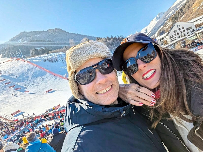 Beim „Krone“-Gewinnspiel zugeschlagen und bei der WM dabei: Daniela und Christian. (Bild: Urbantschitsch Mario)