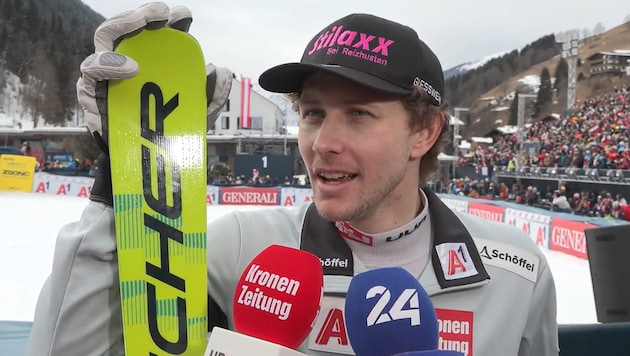 Domink Raschner came eighth in the slalom. (Bild: Krone.tv)