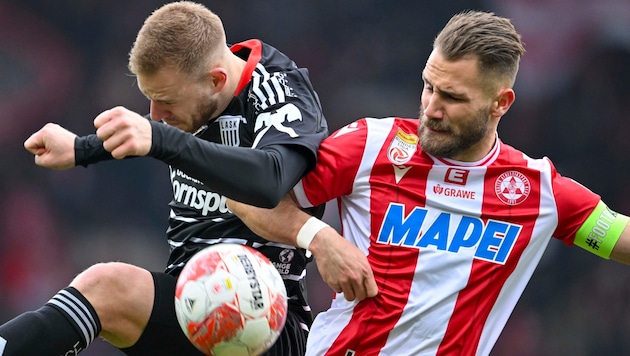 A lot of struggle, a lot of cramp, a lot of emotion, a lot of discussion - but there was no winner in GAK v LASK ... (Bild: GEPA)