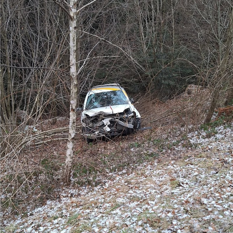 A driver also had an accident in Hofkirchen/Mühlkreis on Sunday. (Bild: FF Hofkirchen im Mühlkreis)