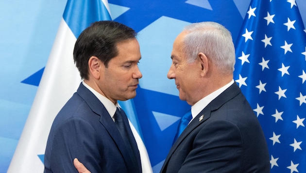 Von links: US-Außenminister Marco Rubio und Israels Regierungschef Benjamin Netanyahu (Bild: Ohad Zwigenberg)