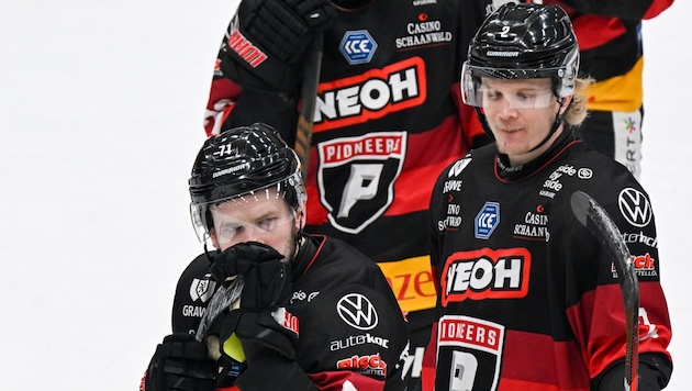 Die Enttäuschung war groß bei den Pioneers (im Bild Kevin Macierzynski und Jacob Friend). (Bild: GEPA pictures)