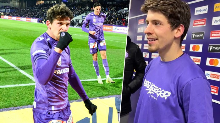 Dominik Fitz im „Krone“-Interview nach dem Derbysieg gegen Rapid.