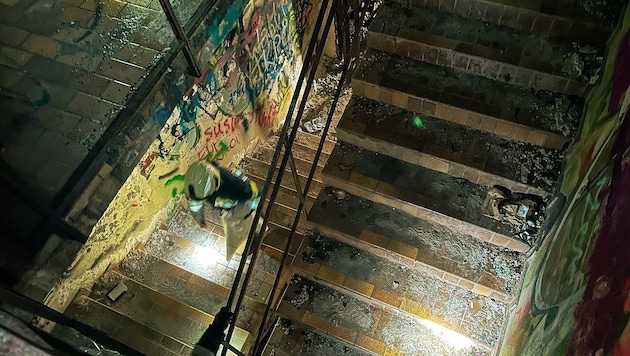 The accident happened in the old swimming pool in Laßnitzhöhe. (Bild: FF Laßnitzhöhe)