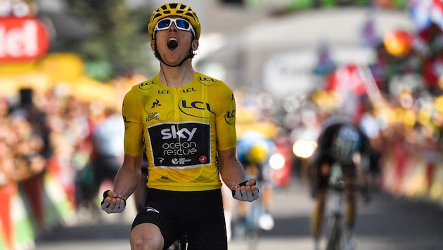 2018 gewann Geraint Thomas die Tour de France. (Bild: APA/AFP/Marco BERTORELLO)