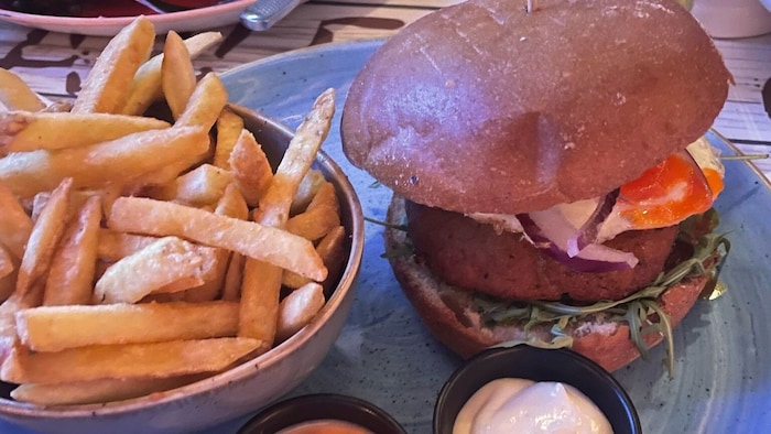 Not everything about this burger was veggie ...
