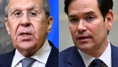 US-Außenministers Marco Rubio (rechts) trifft in Saudi-Arabien auf seinem erfahrenen russischen Gegenpart Sergej Lawrow (links).  (Bild: APA/AFP/Pool/Johan Ordonez, Alexander Nemenov)