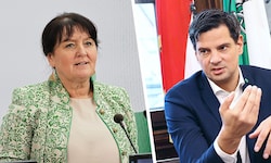 Die steirische Landeshauptmann-Stellvertreterin Manuela Khom (ÖVP) und Soziallandesrat Hannes ...