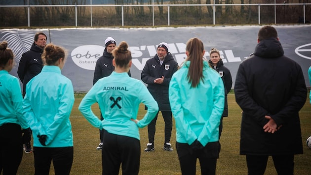 Alexander Schriebl at the Therme Geinberg facility during his first training session as ÖFB women's team manager. (Bild: Pressefoto Scharinger/Daniel Scharinger)