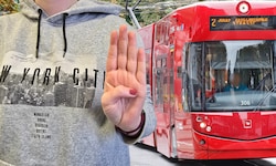 Das Opfer konnte sich in der Straßenbahn durch das internationale Hilfezeichen bemerkbar machen ...
