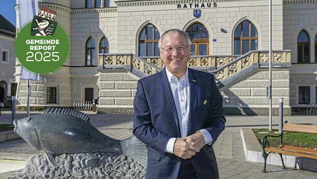 Josef Ober, langjähriger Landtagsabgeordneter und Vulkanland-Visionär, ist seit 2015 Bürgermeister in Feldbach. (Bild: Krone KREATIV/Jürgen Fuchs)