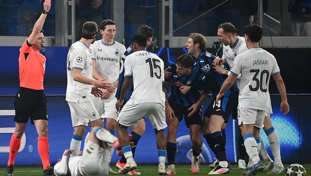 Hitzige Szenen bei Atalanta gegen Brügge (Bild: AFP or licensors)