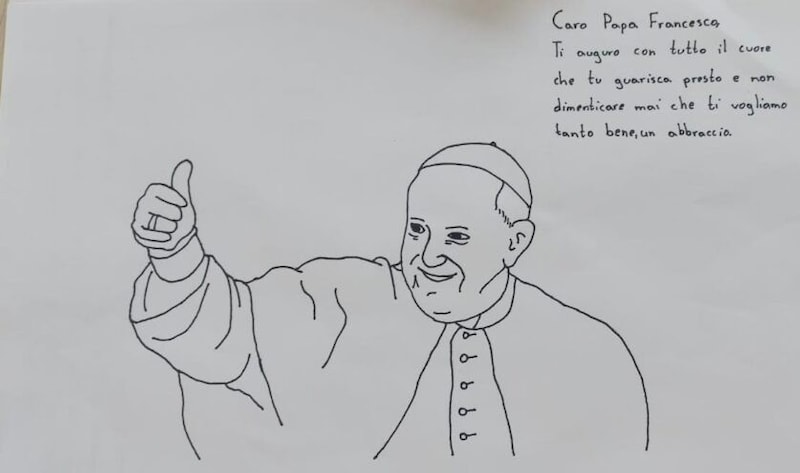 The children's drawings for Pope Francis (Bild: Gemelli-Klinik)