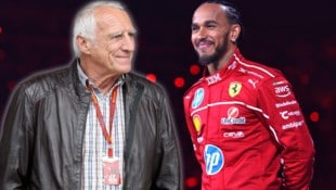 Lewis Hamilton (li.) trat bei der F1-Präsentation in London erstmals als Ferrari-Pilot vor die Fans. Nur Didi Mateschitz hätte laut Veranstalter-Legende Herbert Fechte ein solches Event organisieren können.  (Bild: GEPA/GEPA pictures)