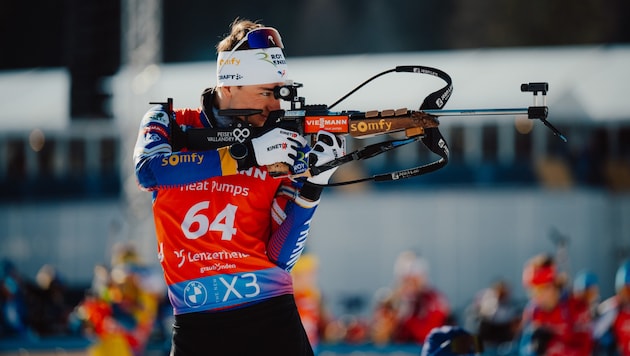 Eric Perrot holte sich über die 20 km mit nur einem Fehlschuss WM-Gold. (Bild: GEPA pictures)