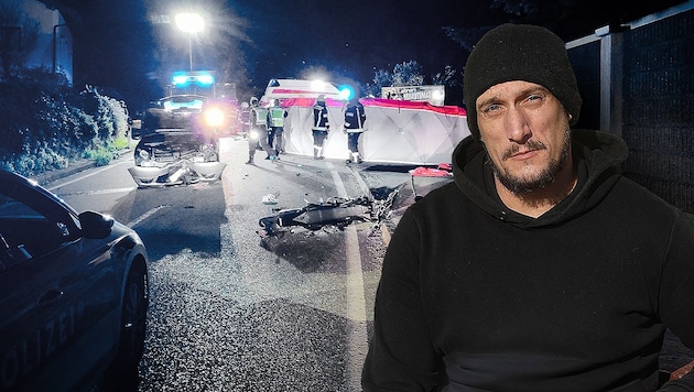 Andreas E. erzählt im „Krone“-Gespräch, wie sich sein Leben nach dem schrecklichen Unfall im März 2024 völlig veränderte. (Bild: Krone KREATIV/Daniel Scharinger (2))