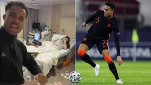 Besonders intime Einblicke bei Justin Kluivert und seiner Ehefrau (Bild: APA/AFP/FERENC ISZA, Instagram/justinkluivert)