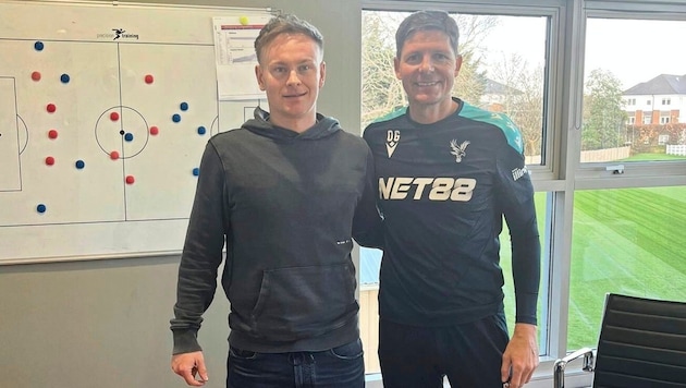 Patrick Enengl besuchte Toptrainer Oliver Glasner und Crystal Palace. (Bild: Enengl)