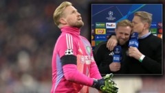 Kasper Schmeichel schied mit Celtic Glasgow aus der Champions League aus, Papa Peter war dennoch stolz. (Bild: APA/AFP/Alexandra BEIER, X/ajansspor)