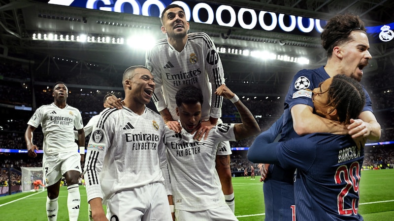 Real Madrid und Paris Saint-Germain stehen im Achtelfinale der Champions League. (Bild: AFP or licensors)