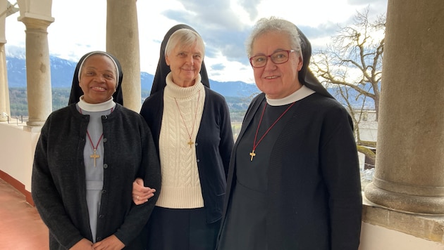 Provincial Superior Sister Pallotti Findenig (center) with her assistants Sister Maria Luisa Wagner (right) and Sister Lilian Mndolwa (left). The trio heads the Austrian province of the congregation. (Bild: zvg )