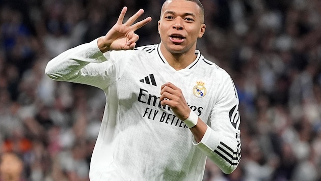 Mbappé zelebrierte seinen Dreierpack gegen Manchester City. (Bild: GEPA pictures)