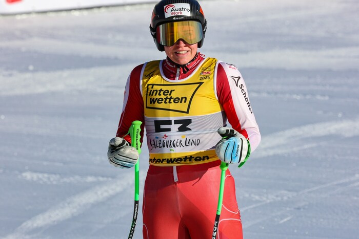 Nadine Fest war bei der WM in Saalbach als Vorläuferin am Start.