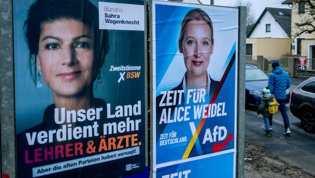 Wahlkampffinale in Deutschland: Die AfD zielt vor allem auf die Jungen ab. (Bild: AP)