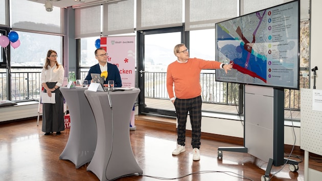 Marketing-Leiter der Stadt Salzburg und Organisator Jochen Höfferer (rechts) und Bürgermeister Bernhard Auinger. (Bild: Stadt Salzburg)