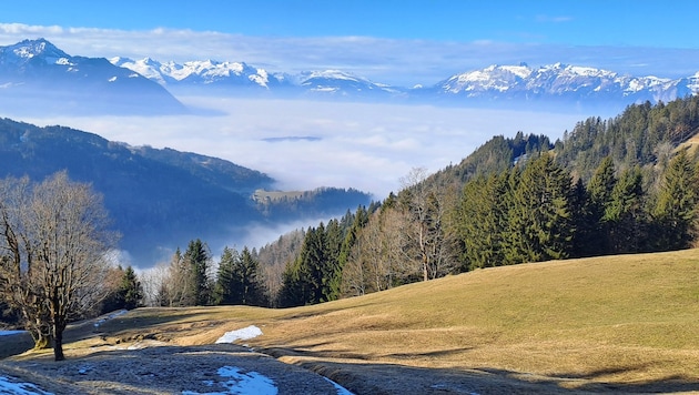 While the fog hangs in the valley below, you can enjoy the sun in Furx. (Bild: Bergauer Rubina)