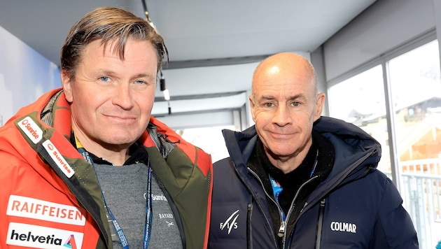 Swiss-Ski-Präsident Urs Lehmann (li.) mit FIS-Präsident Johan Eliasch. (Bild: GEPA)