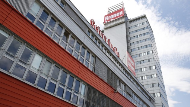 Das Redaktionsgebäude der Kronen Zeitung in der Wiener Muthgasse im 19. Bezirk