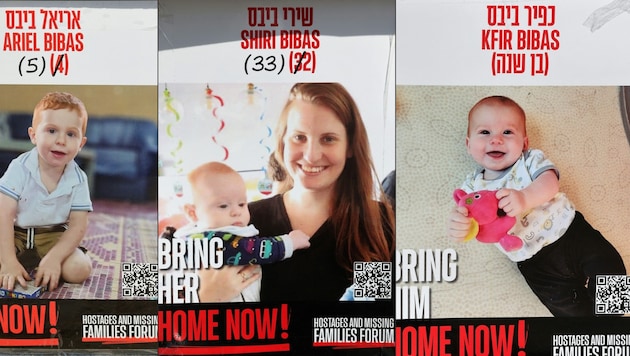 Shiri Bibas and her sons Kfir and Ariel (Bild: AFP)