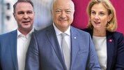 Selbst sind sie zufrieden, die Parteichefs der ersten Dreierkoalition Österreichs – wie fällt ...