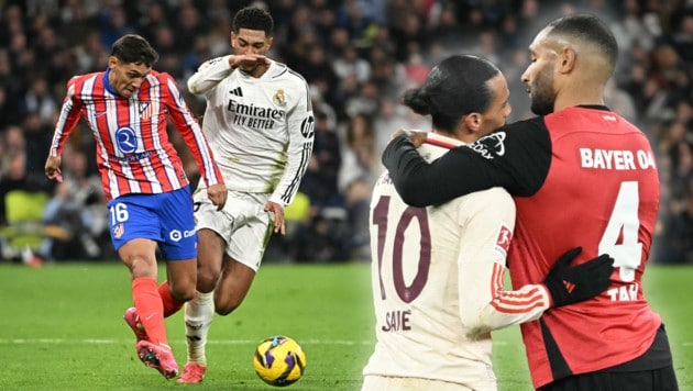 In Madrid kommt es zum Derby, Bayern trifft indes auf Leverkusen. (Bild: APA/AFP/JAVIER SORIANO/INA FASSBENDER)