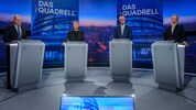 Olaf Scholz (SPD), Robert Habeck (Grüne), Friedrich Merz (CDU), Alice Weidel (AfD).